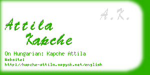 attila kapche business card